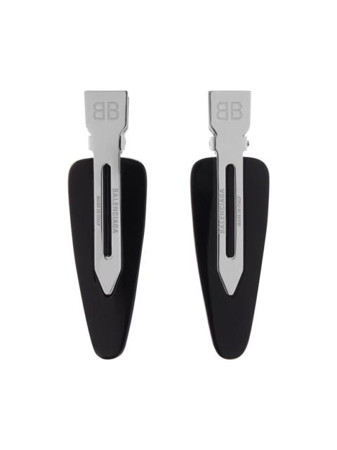 BALENCIAGA Women's Salon Bb Clip Set 2 in Silver/black