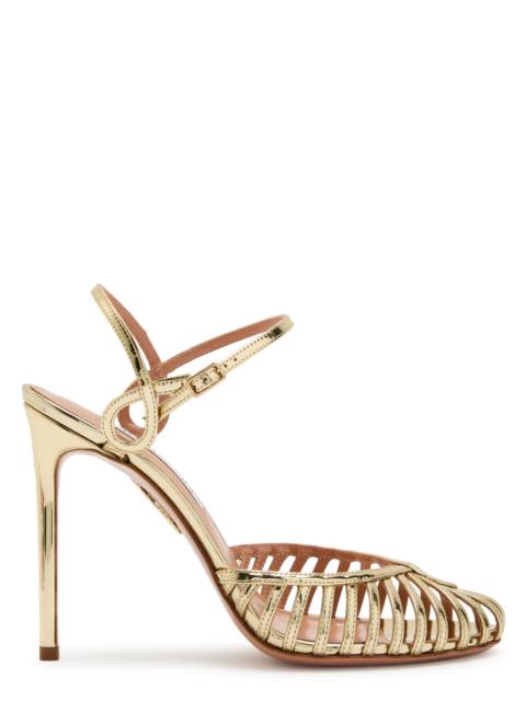 AQUAZZURA Aquazzura Sweet Surrender 105 Metallic Leather Pumps