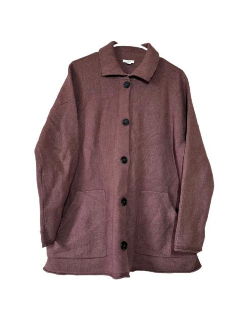 Other Designers J. Jill Pure Jill Coatigan Sweater Knitted Button Down Collared Mauve M