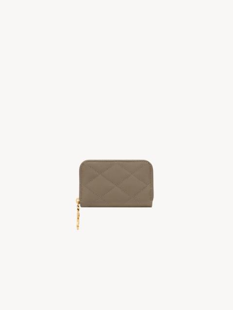 SAINT LAURENT CASSANDRE BIJOU CHANGE PURSE IN GRAIN DE POUDRE LEATHER