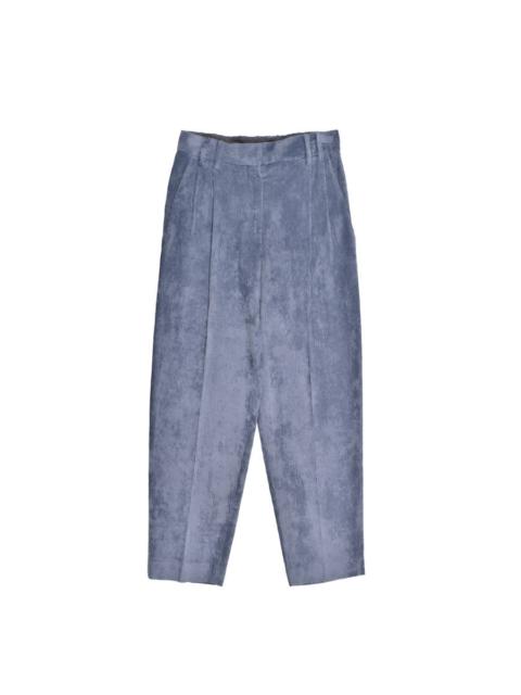 Brunello Cucinelli Brunello Cucinelli Blue Corduroy Pleated Trousers