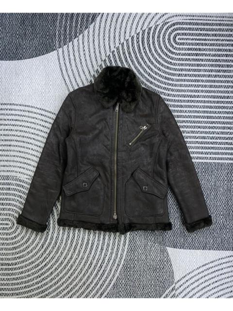 Other Designers Vintage Takeo Kikuchi Dark Brown Sherpa Leather Jacket