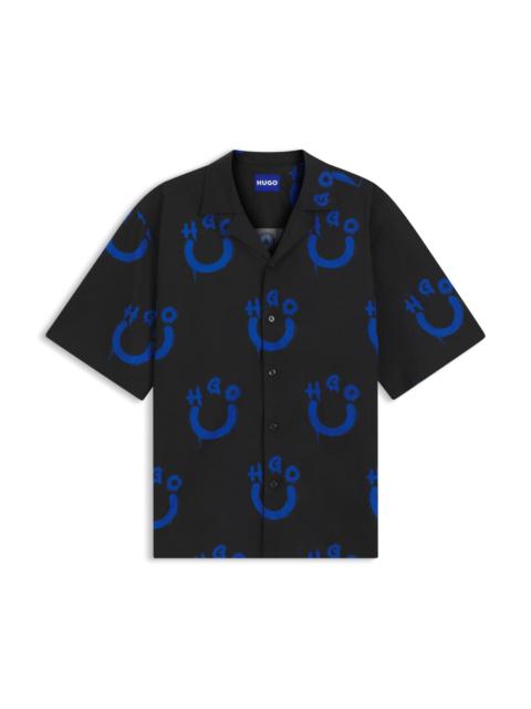 HUGO RELAXED-FIT SHIRT WITH LOGO PRINT