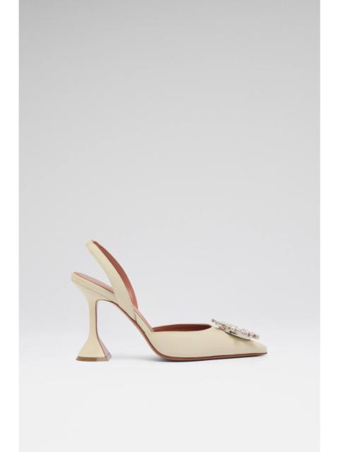 Amina Muaddi BEGUM SLING 95 ALMOND NAPPA