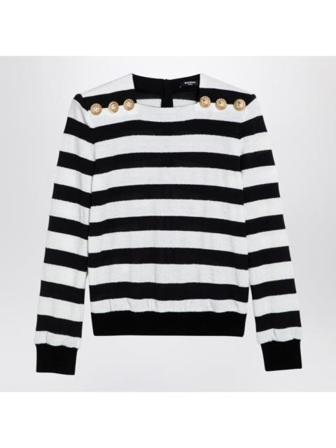 Balmain Black/White Striped Jersey With Epaulettes And Buttons