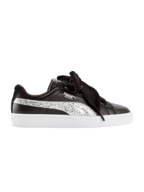 PUMA Wmns Basket Heart 'Black Silver Glitter'