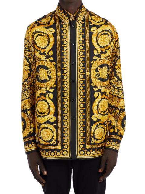 VERSACE Barocco Silk Button-Up Shirt