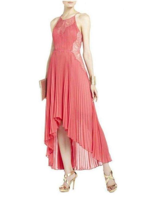 Other Designers Maryella Deep Coral Pleat and Lace Dres