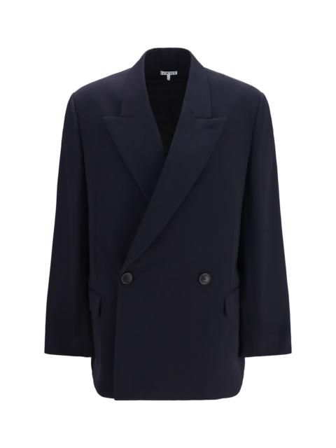 Loewe Loewe Wool Blend Double-breasted Jacket Dark Navy Blue