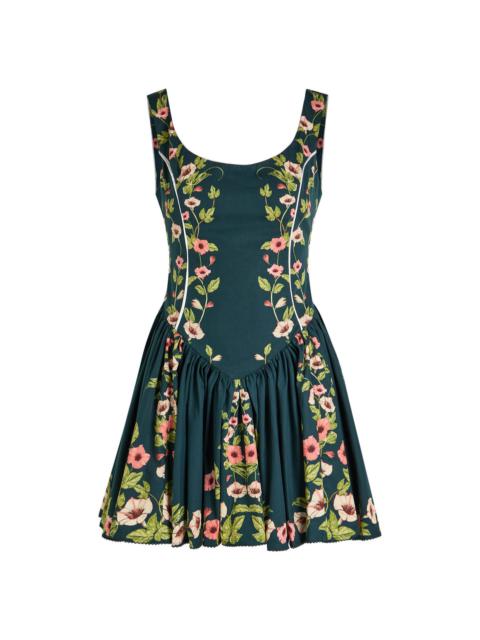 Agua by Agua Bendita Agua BY Agua Bendita Pluma Mosquetero Floral-print Cotton Mini Dress