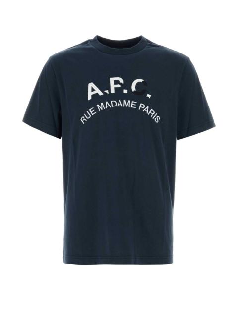 A.P.C. A.P.C. Men Navy Blue Cotton T-Shirt