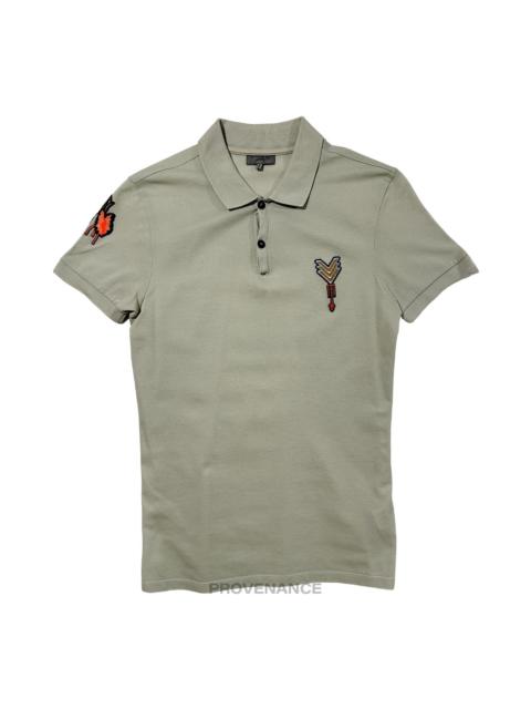 Lanvin Lanvin Embroidered Polo Shirt - Sea Foam Green Pique XS