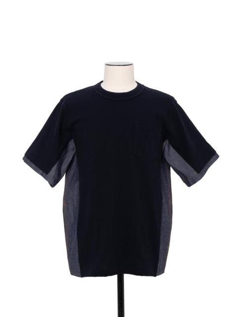 sacai Light Weight Denim x Cotton Jersey T-Shirt