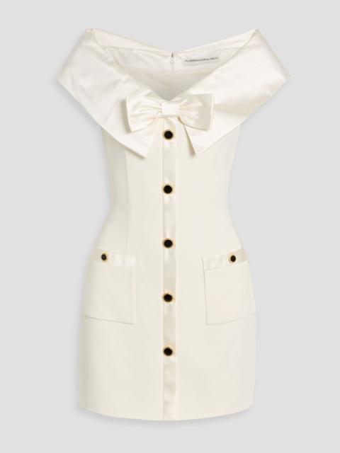 Alessandra Rich Satin-trimmed crepe mini dress