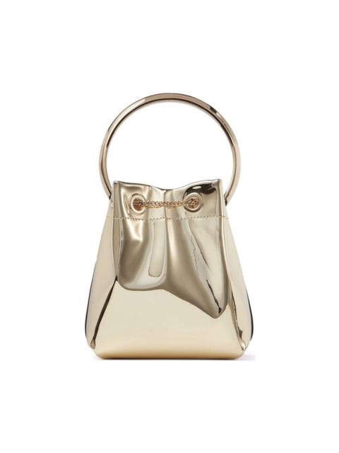 JIMMY CHOO 'bon Bon' Mini Gold-tone Handbag With Metal Bracelet Handle In Mirror Fabbric Woman