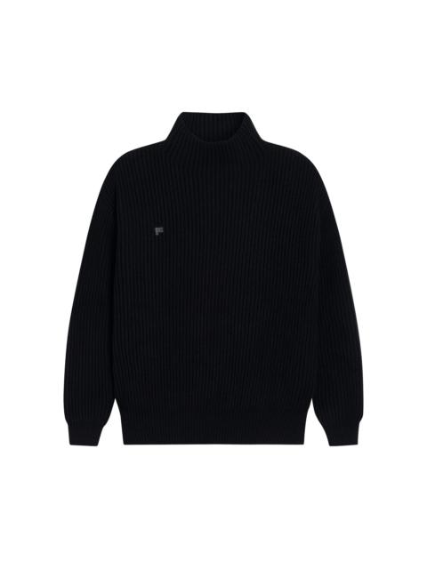 PANGAIA Womens Recycled Cashmere Funnel-Neck Sweater - Black