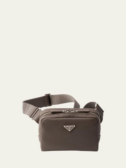 Prada Men's Vitello Daino Leather Crossbody Bag