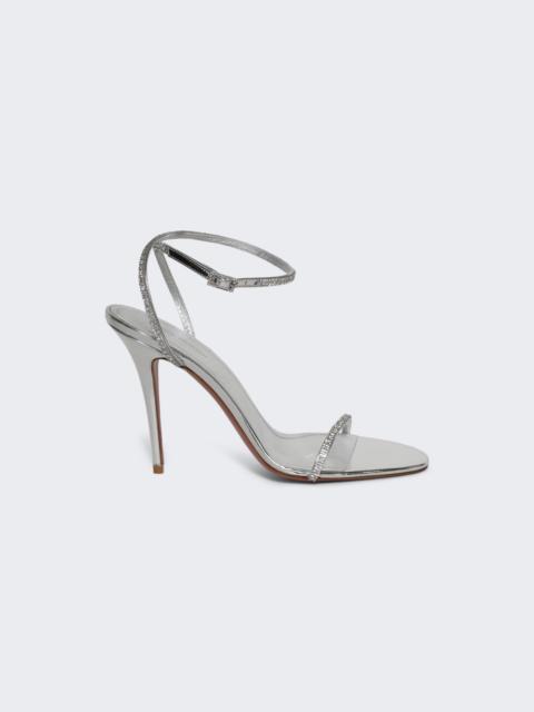 Amina Muaddi Diamante Sandal Silver