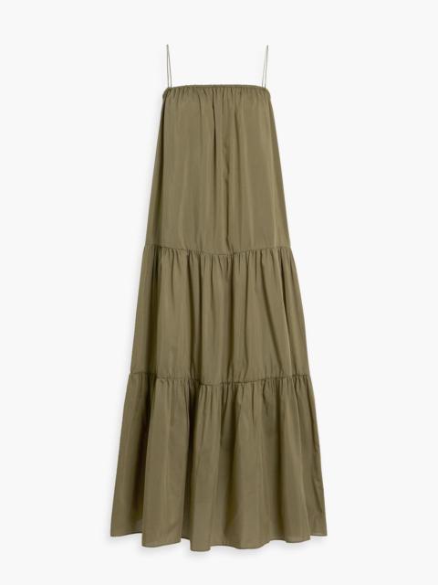 MATTEAU Tiered cotton and silk-blend maxi dress