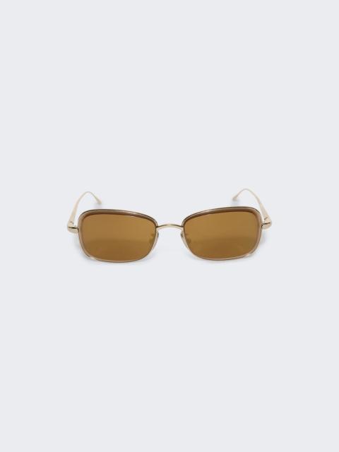 Loewe Anagram Sunglasses Gold And Brown Mirror