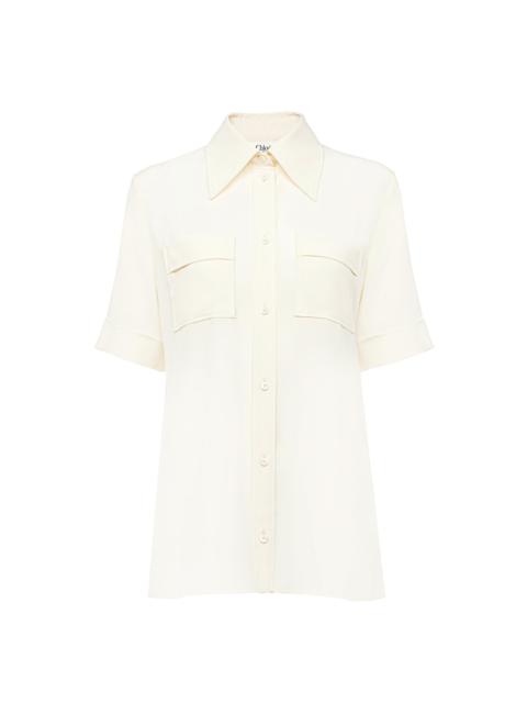 Chloé SHORT-SLEEVE BLOUSE IN CRÊPE DE CHINE