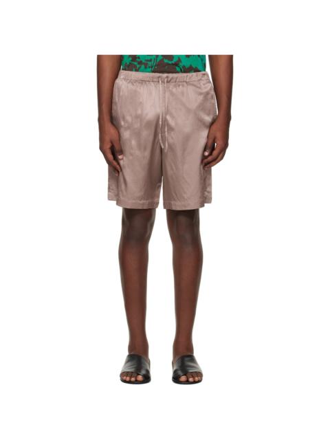 Dries Van Noten Taupe Viscose Cotton Shorts