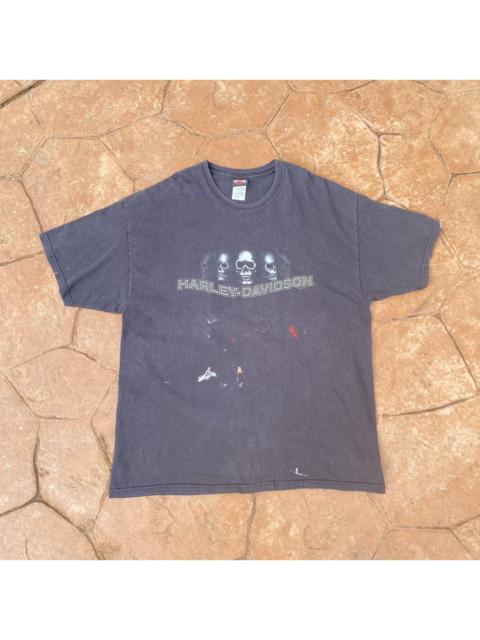 Other Designers Thrashed Faded Vintage Y2K Harley Davison Skulls Rare Tee