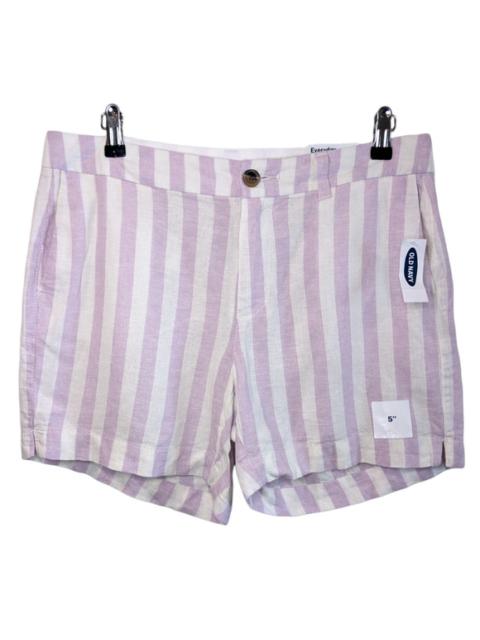 NWT Old Navy Pink Linen Blend Striped Everyday Short 5" Size 8