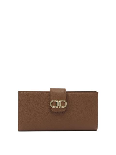 FERRAGAMO Ferragamo Gancini Continental Wallet Brown