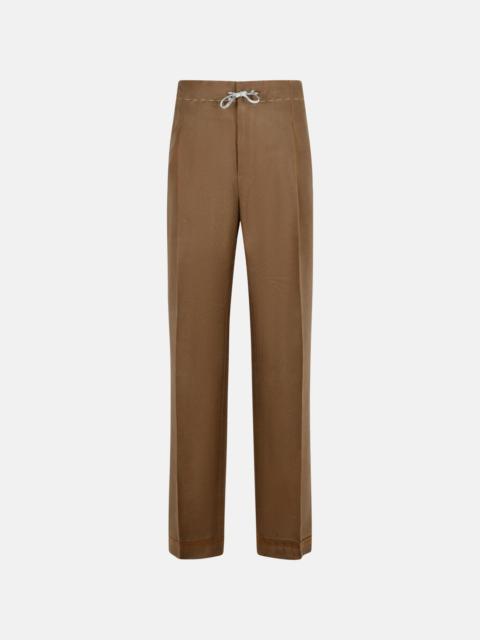Maison Margiela BROWN MOHAIR AND WOOL TROUSERS