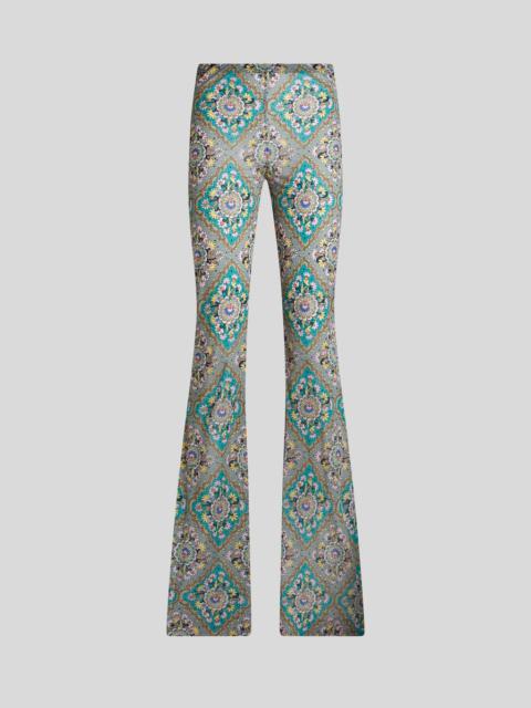 Etro FLARED FLORAL MEDALLION TROUSERS