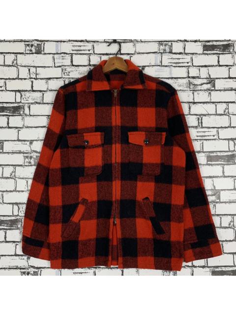 Other Designers 60/70S VINTAGE RED CHECKED FLANEL ZIP SHIRT WOOL