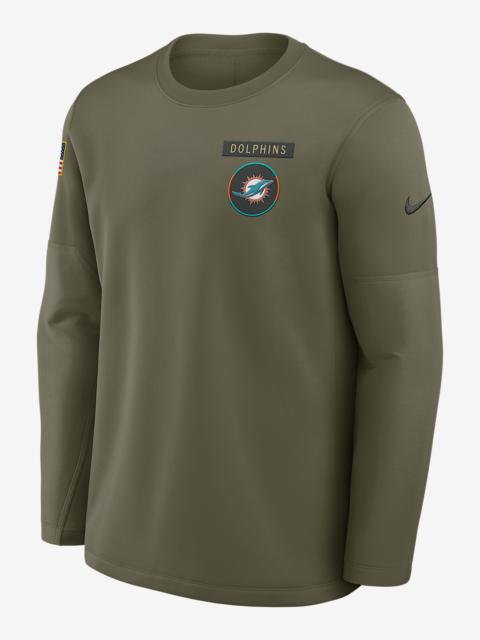 Nike Miami Dolphins Salute to Service Sideline Triumphant Win Coach Men's Nike NFL Pullover Crew