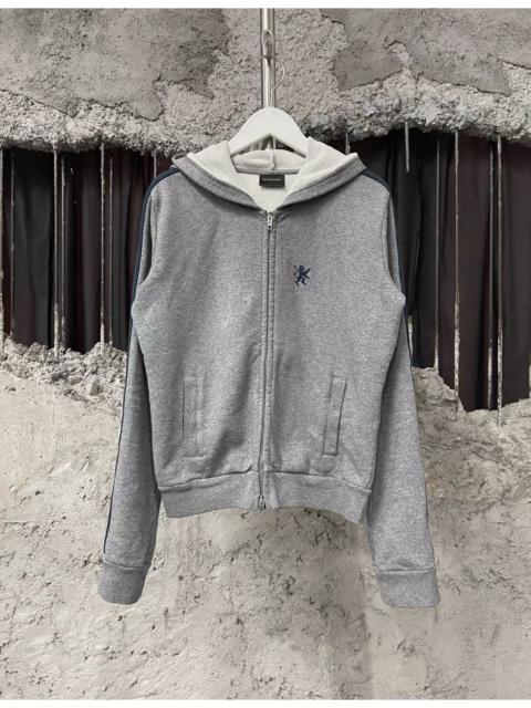 BALENCIAGA Balenciaga Lion Zip-Up Hoodie in grey and navy