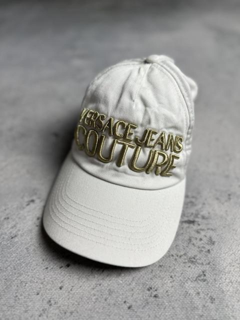 VERSACE Versace Jeans Couture White Gold Big Logo Cap Hat y2k Rap