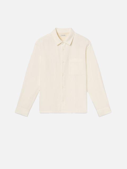 FRAME Textured L/S Shirt in White Sand