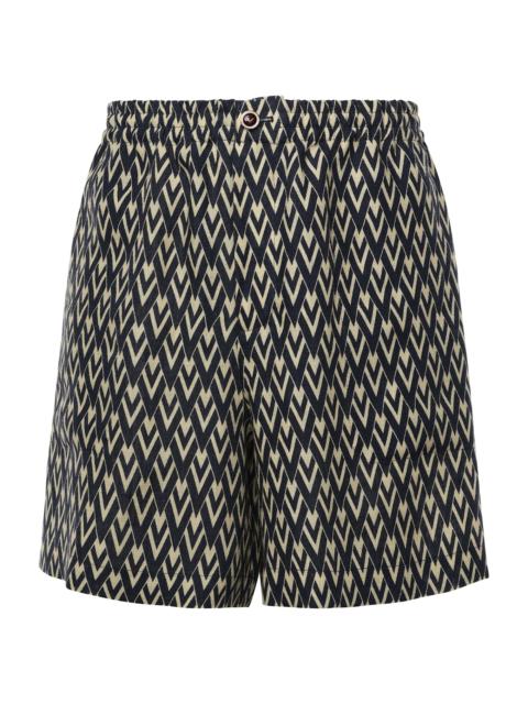 Bermuda Shorts In Cotton Poplin With All Over Toute La V Print