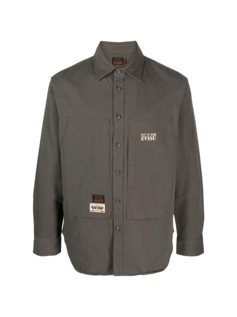 logo-patch cotton shirt