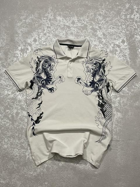Roberto Cavalli Vintage Just Roberto Cavalli Japan Dragon Print Polo T-Shirt
