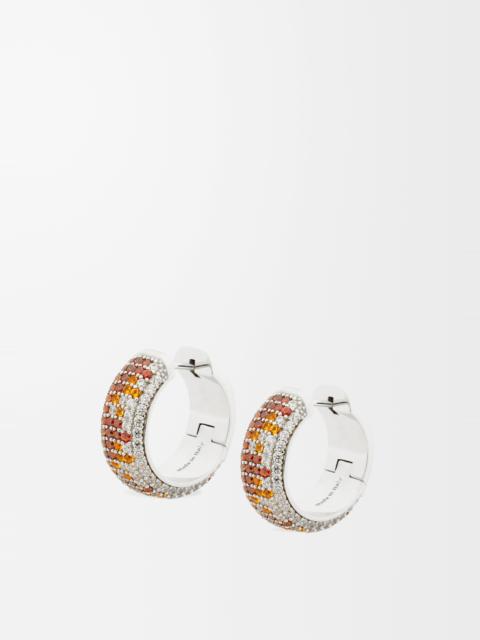 Loewe Pavé hoop earrings in sterling silver and crystals