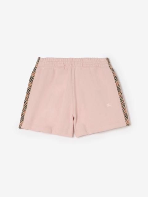 Burberry Check Trim Cotton Shorts