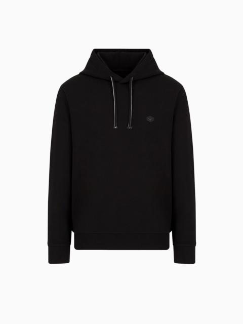 EMPORIO ARMANI Hooded sweatshirt with micro logo patch