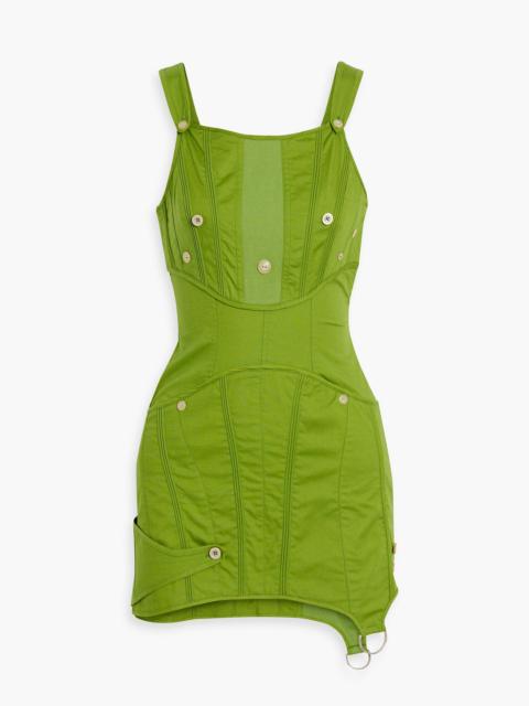 Acne Studios Knit-paneled cotton-blend mini dress