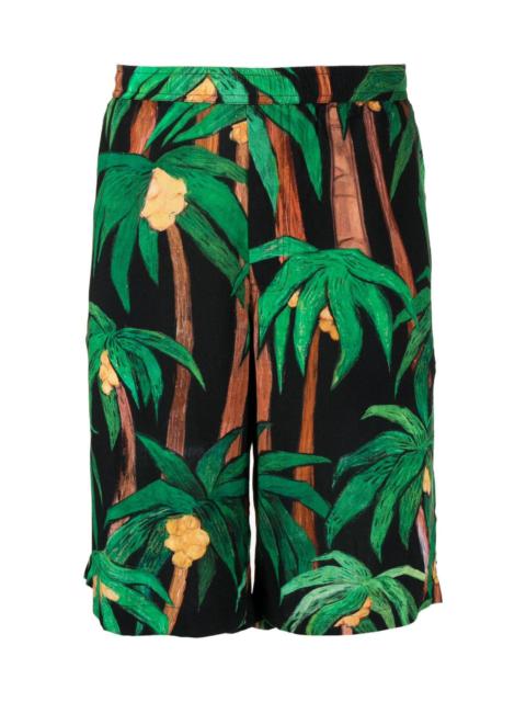 ENDLESS JOY PALM TREE-PRINT BERMUDA SHORTS