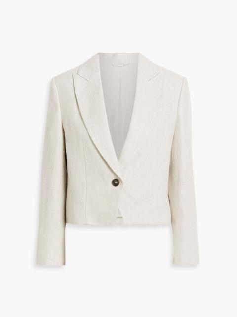 Brunello Cucinelli Cropped linen-jacquard blazer