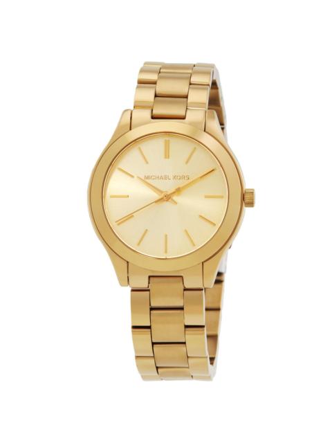 MICHAEL KORS Michael Kors Slim Runway Quartz Gold Dial Ladies Watch MK7561SET