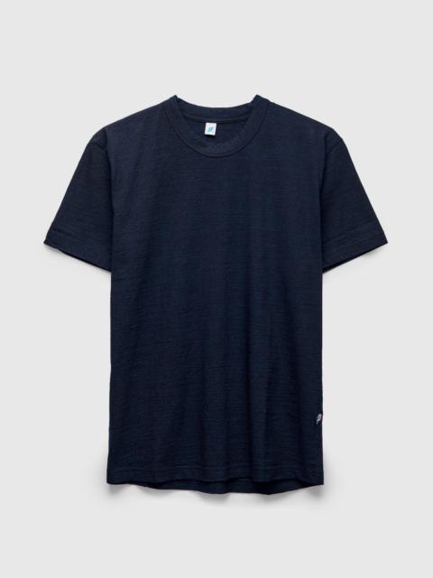 Pure Blue Japan Yarn Dyed Knit T-Shirt in Deep Indigo