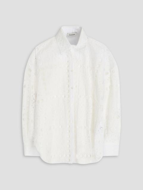 Sandro Broderie anglaise cotton-blend shirt