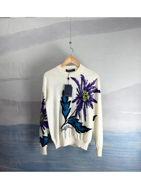 Louis Vuitton Louis Vuitton LV white thistle pattern floral sweater