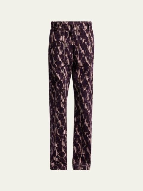 Dries Van Noten Paxy Printed Corduroy Wide-Leg Pants